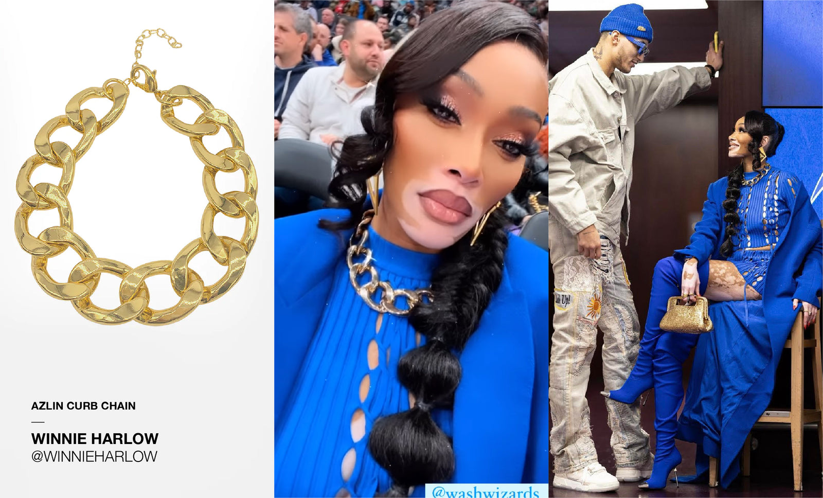 As Seen On: Winnie Harlow in the Azlin Curb Chain Necklace