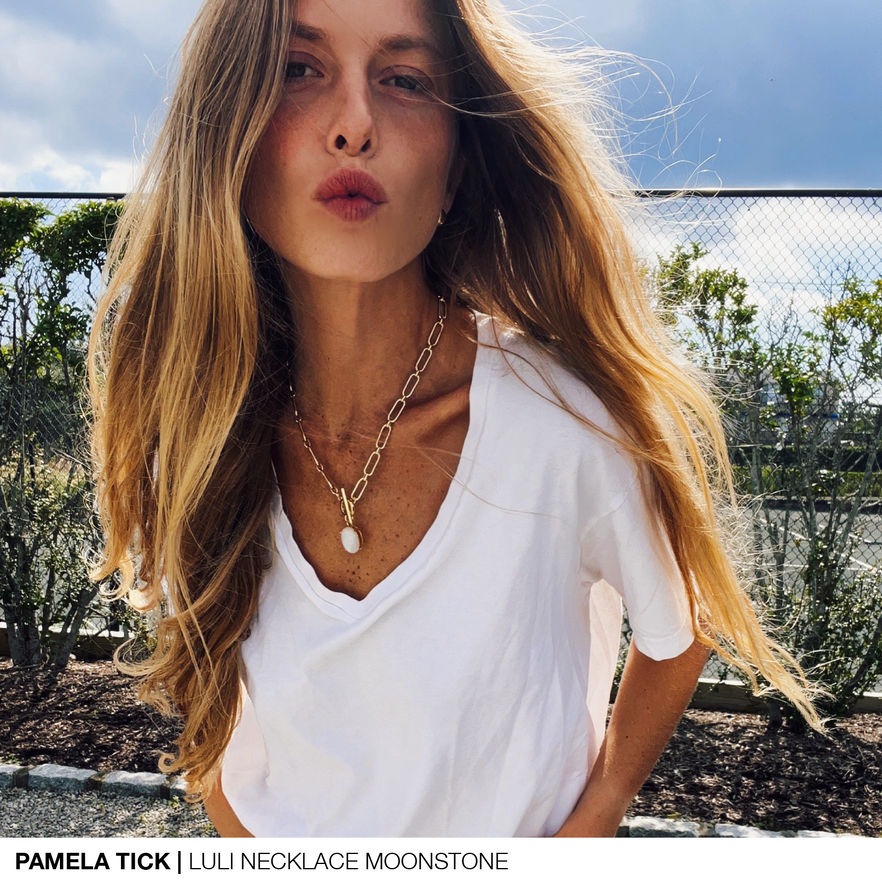As Seen On: Moonstone Luli Necklace on Pamela Tick
