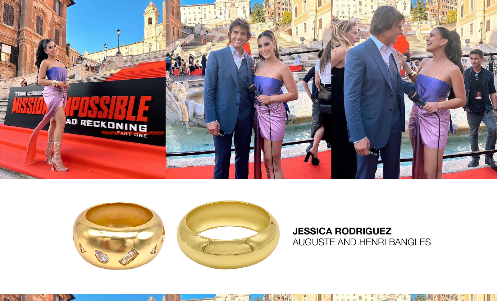 As Seen on: Our bangles on Jessica Rodriguez at the Mission Impossible Premiere with Tom Cruise!