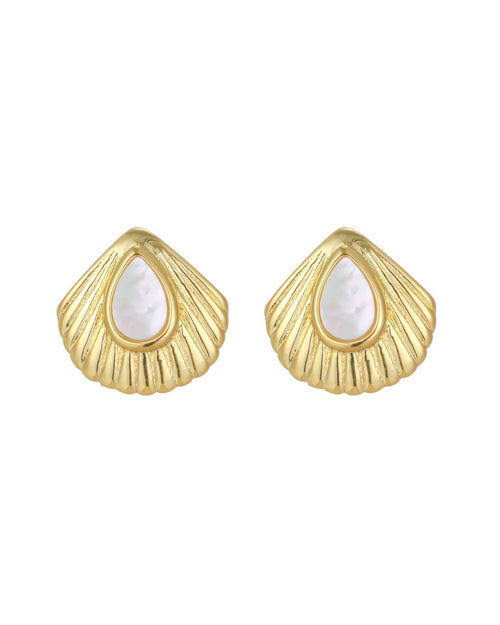 MOTHER-OF-PEARL PALM EARRINGS