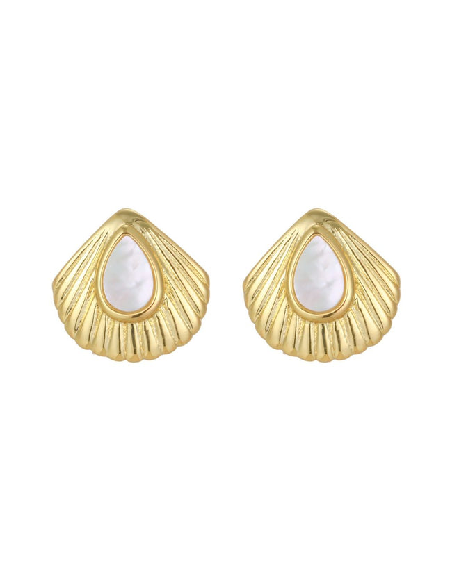 MOTHER-OF-PEARL PALM EARRINGS