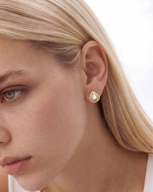 MOTHER-OF-PEARL PALM EARRINGS