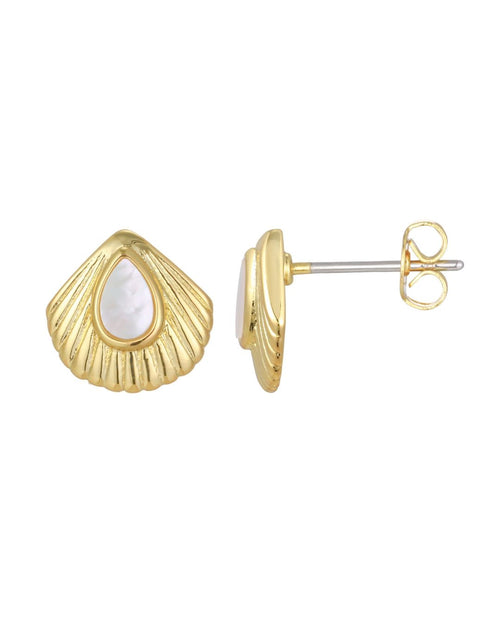 MOTHER-OF-PEARL PALM EARRINGS