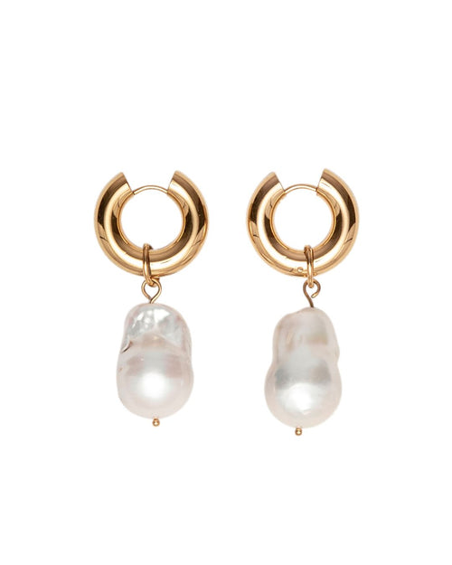 FRESHWATER PEARL CAPRI HOOP EARRINGS