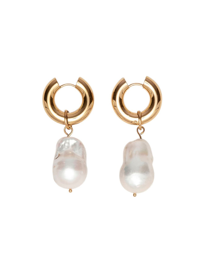 FRESHWATER PEARL CAPRI HOOP EARRINGS