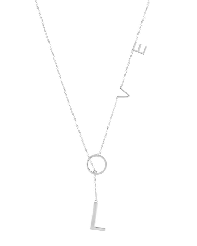 LOVE LARIAT NECKLACE SILVER