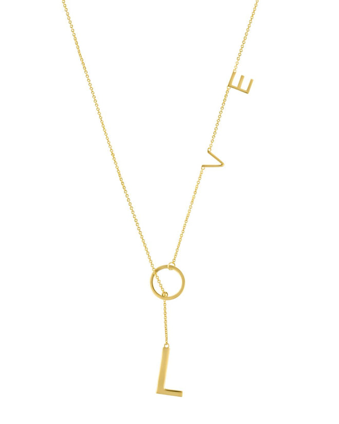 LOVE LARIAT NECKLACE GOLD