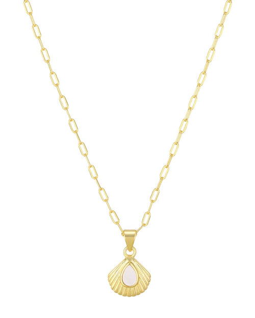MOTHER-OF-PEARL PALM NECKLACE