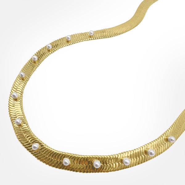 FRESHWATER PEARL TROPEZ CHAIN GOLD