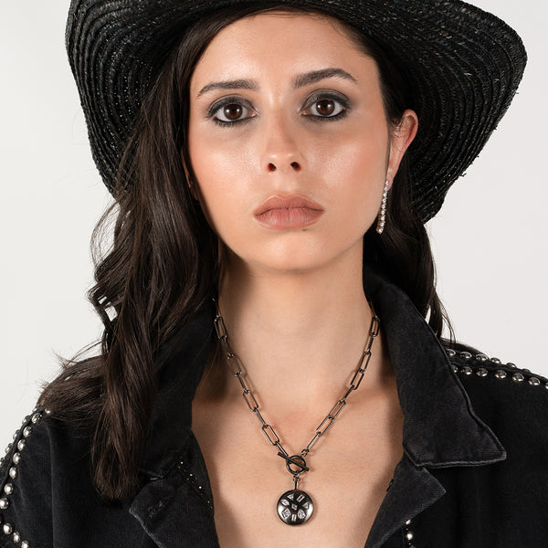 LUCIE NECKLACE OXIDIZED SILVER